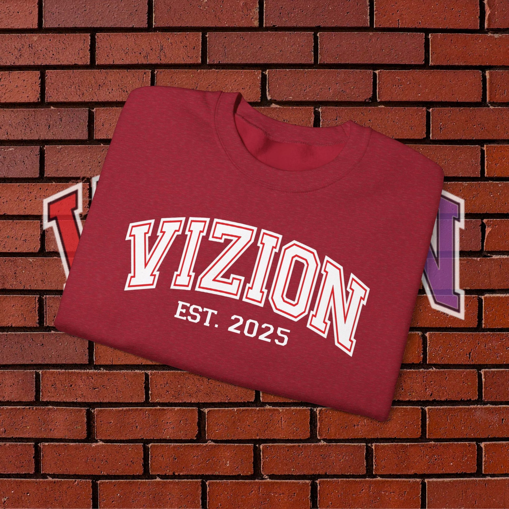 Collegiate VIZION (Red) Crewneck Sweatshirt