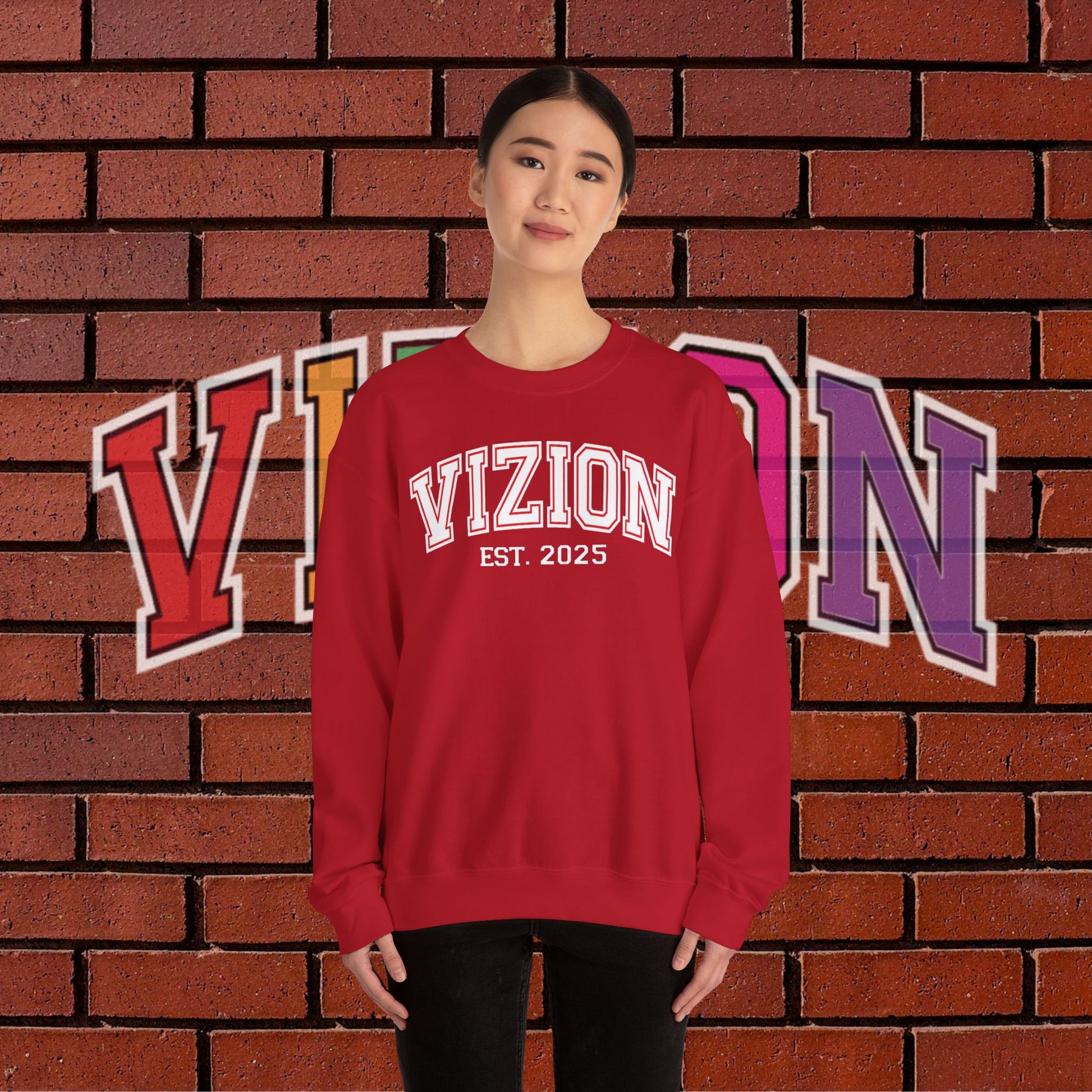 Collegiate VIZION (Red) Crewneck Sweatshirt