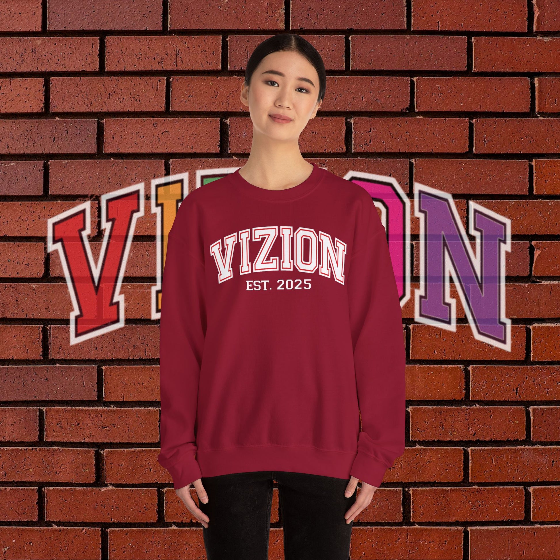 Collegiate VIZION (Red) Crewneck Sweatshirt