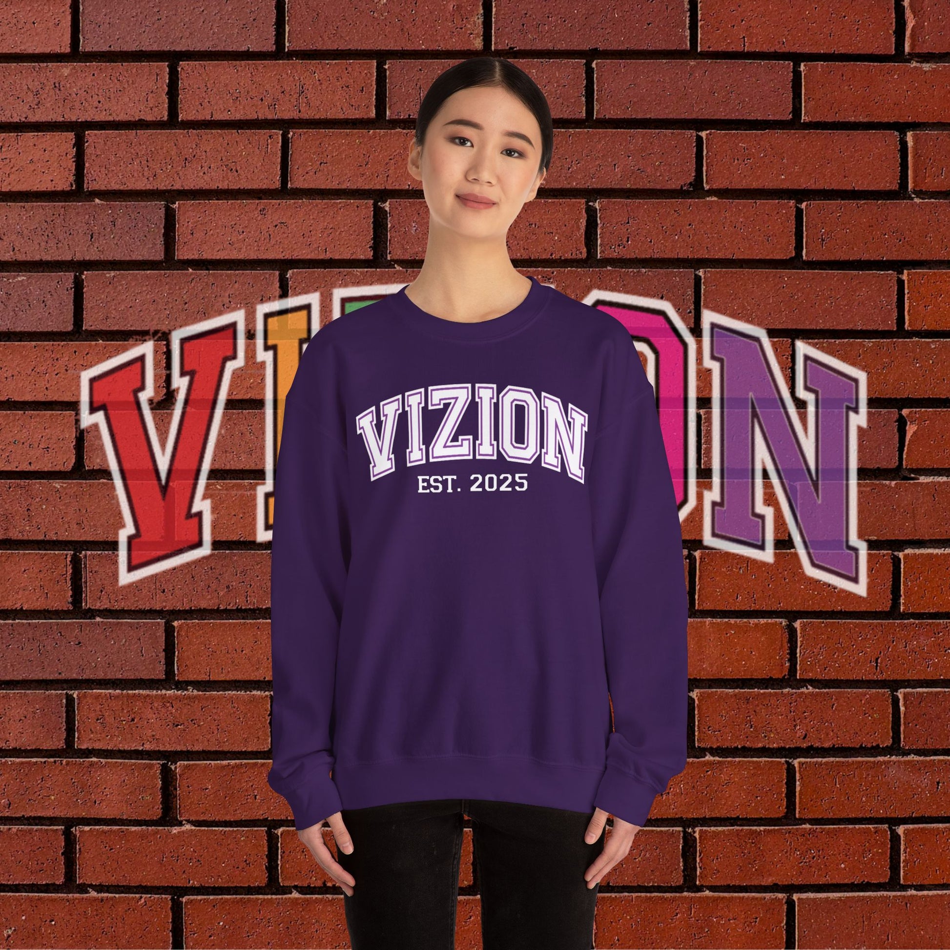 Collegiate VIZION (Purple) Crewneck Sweatshirt