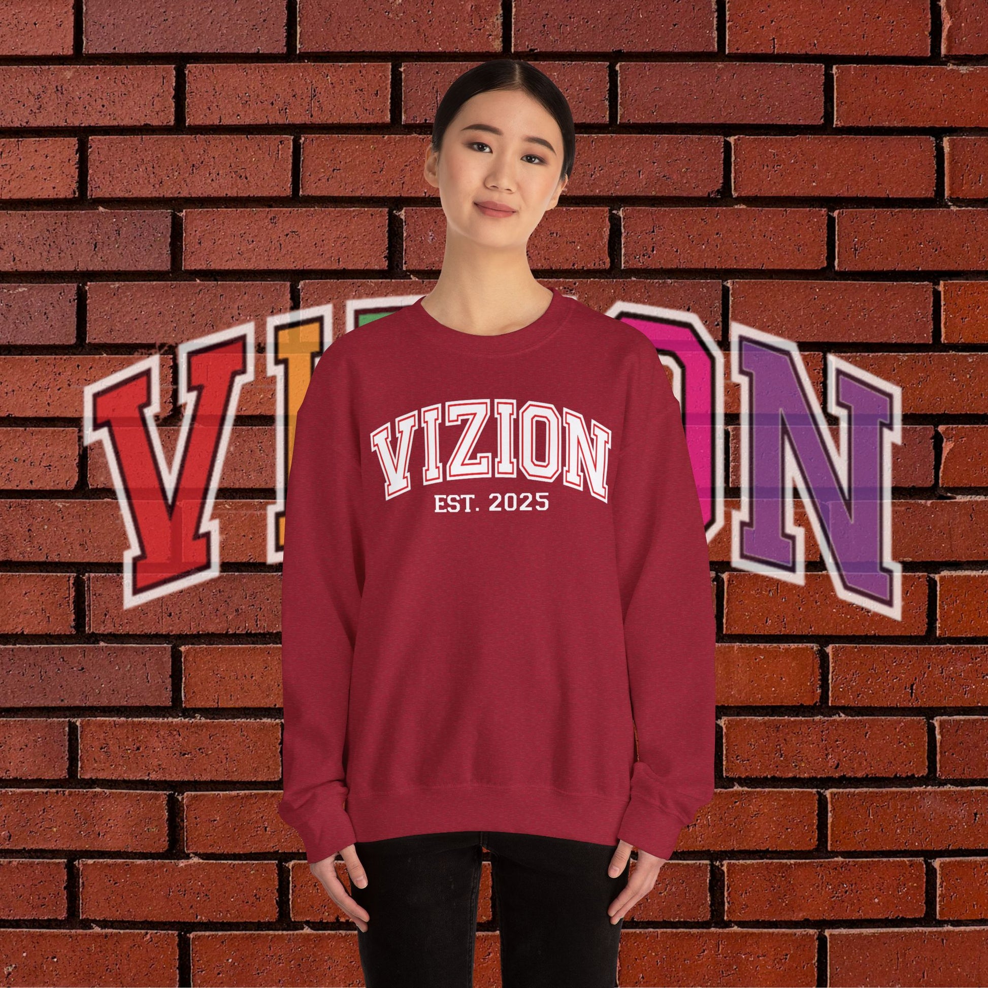Collegiate VIZION (Red) Crewneck Sweatshirt
