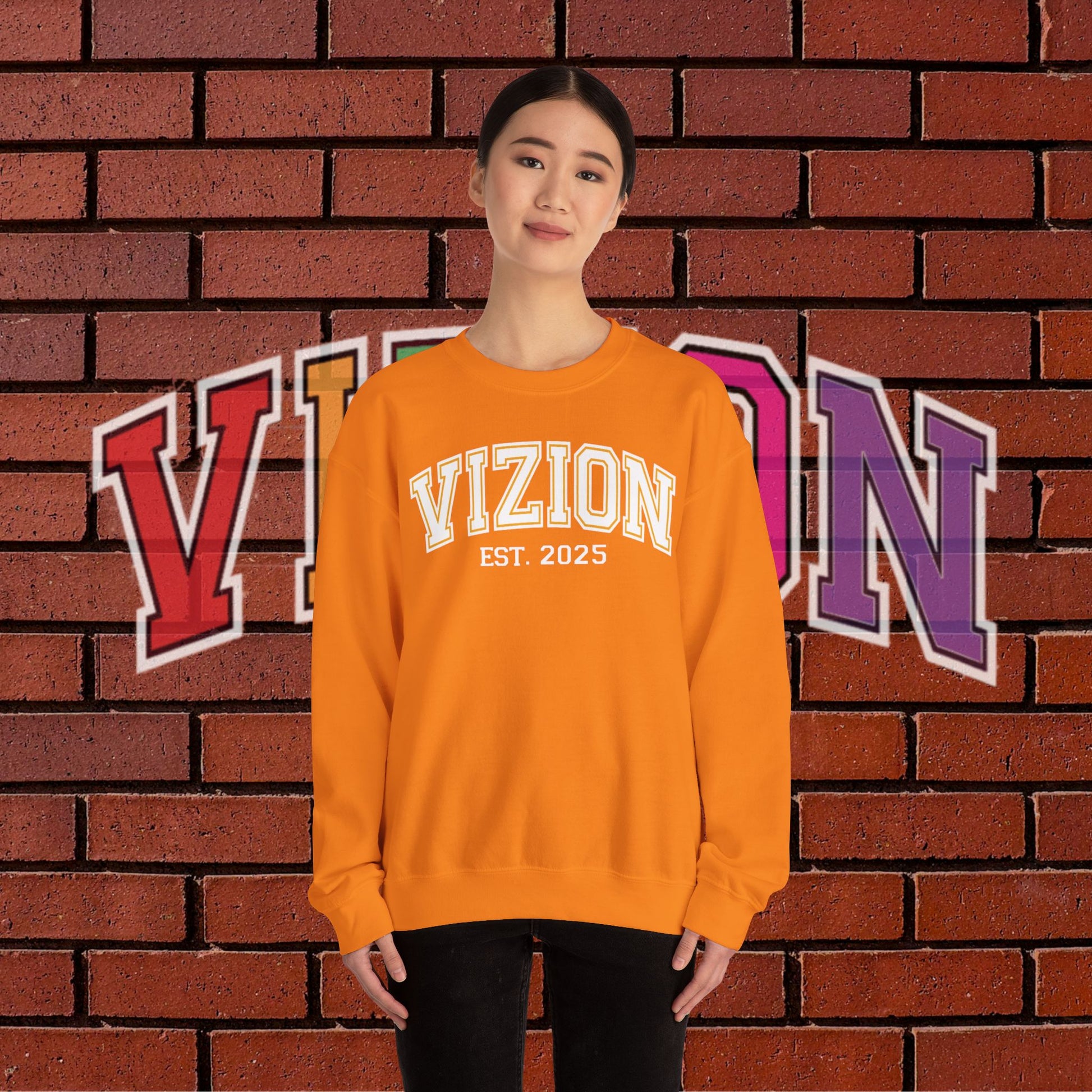 Collegiate VIZION (Orange) Crewneck Sweatshirt