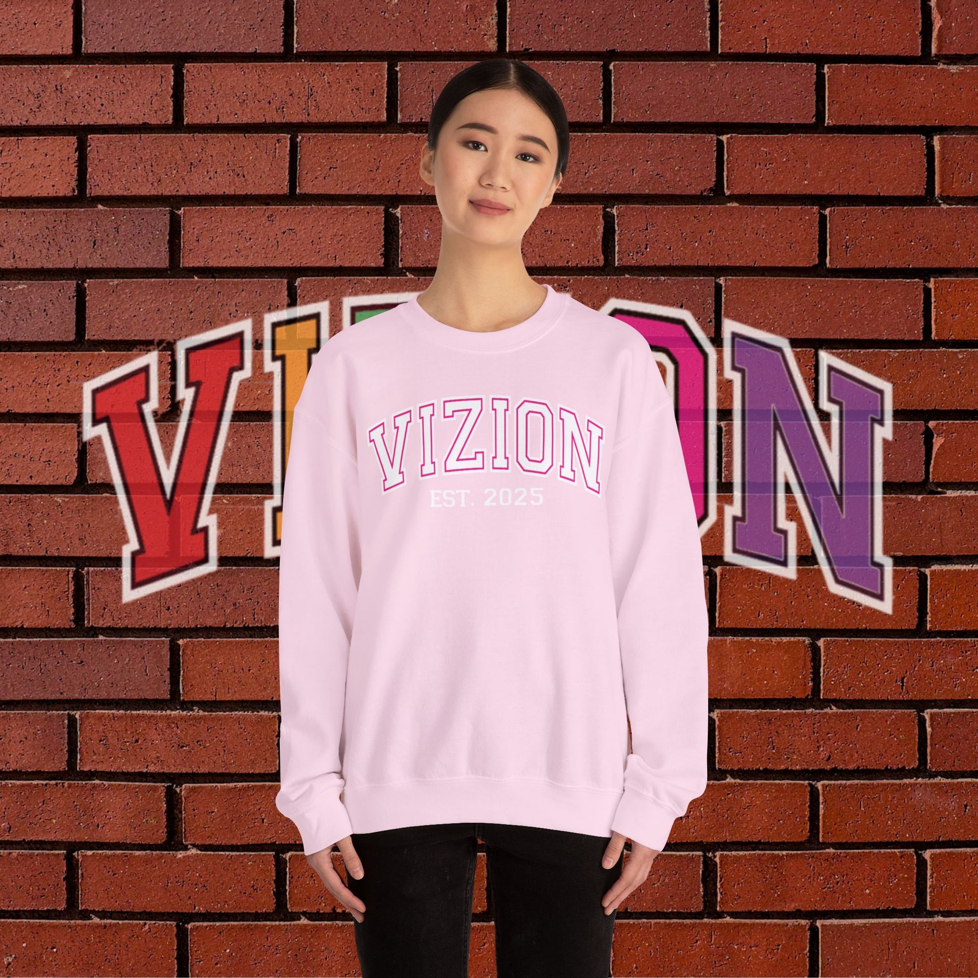 Collegiate VIZION (Pink) Crewneck Sweatshirt